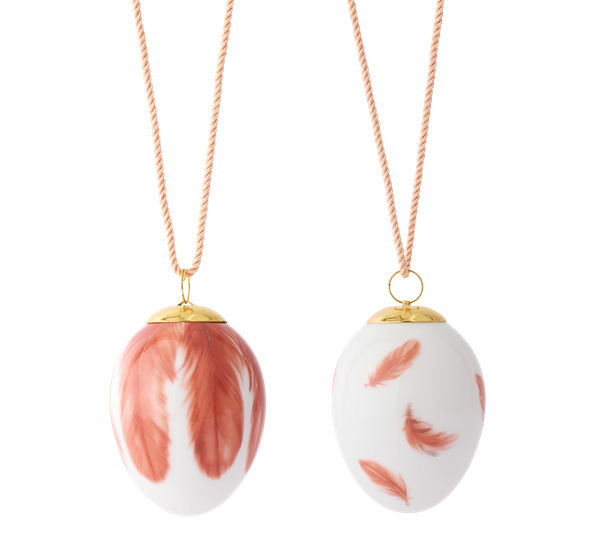 Påskeegg 2025 rødstjertfjær 2-pk oransje fra Royal Copenhagen