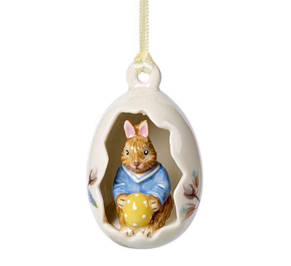 Bunny Tales påskeornament Max blå blomster 7 cm fra Villeroy & Boch