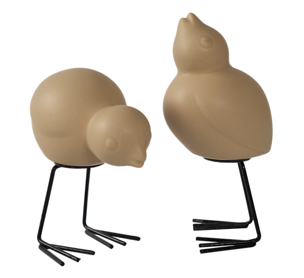 Swedish birds fugler 2-pk oker 5 x 5cm h8cm fra DBKD