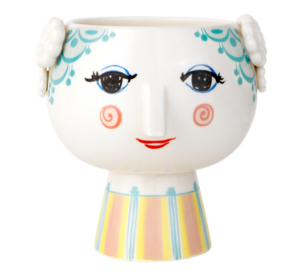 Eva potteskjuler på fot Ø10,5 cm gul ltd fra Bjørn Wiinblad