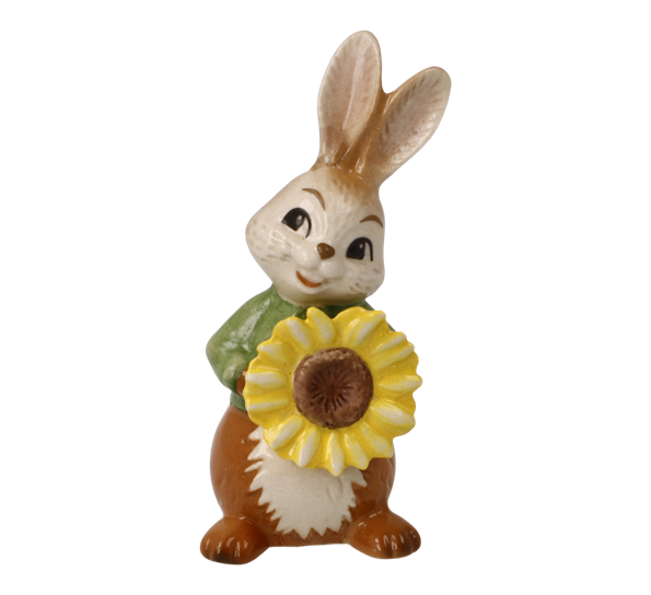 Mini påskekanin grønn genser og solsikke 6 cm fra Goebel
