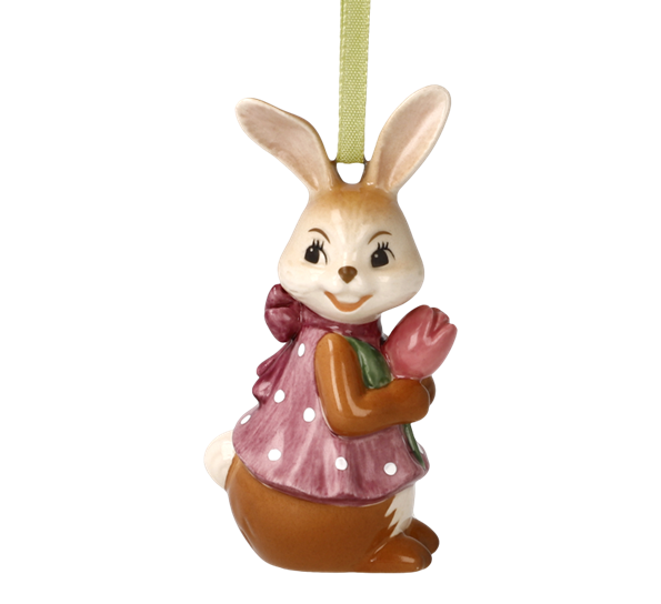 <p>Ornament mini påskekanin I`m Delivering Spring 6,5 cm Goebel</p>
