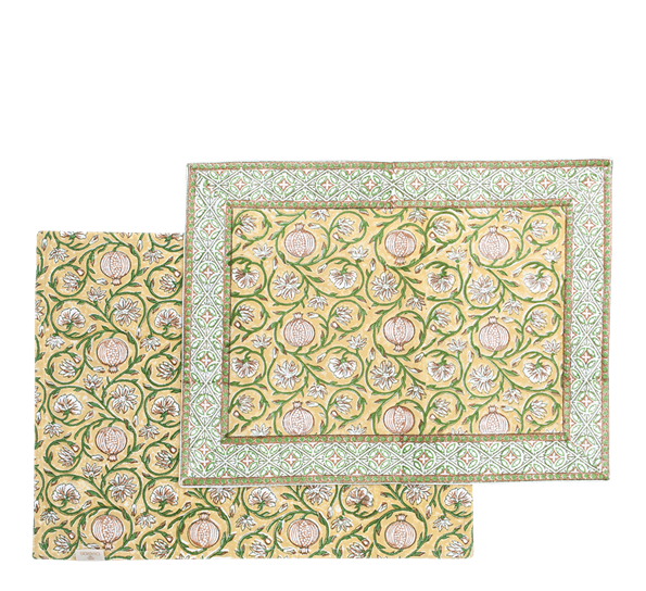 Tangier Pomegranate spisebrikke 37x50 cm 2-pk butter yellow Chamois
