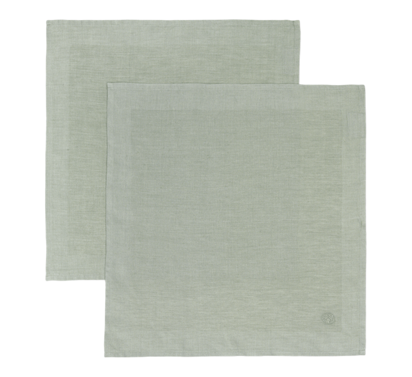 Plain linservietter 2-pk 45x45 cm lys grønn fra Georg Jensen Damask