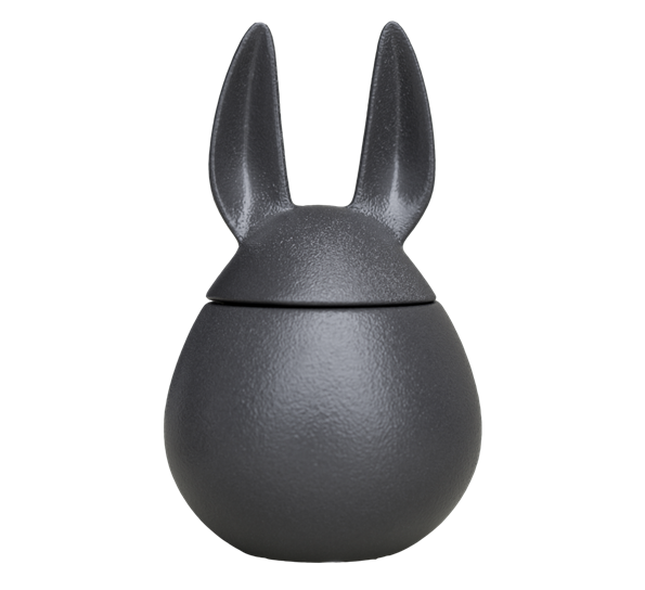 Eating Rabbit krukke sort ø8,5cm h14cm fra DBKD