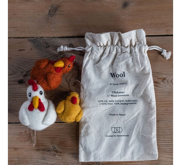 Ull Hønemor og Co sett i pose fra Und