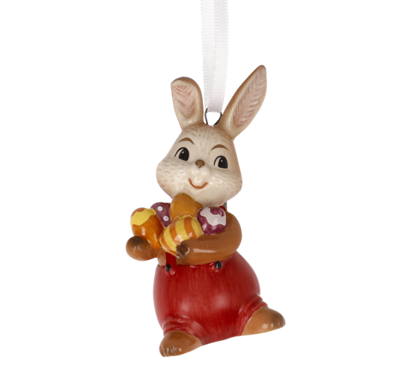 Ornament mini påskekanin med påskeegg fra Goebel