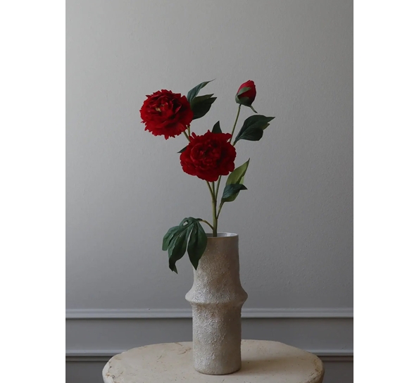 Kunstig blomst Peony mørkerød Botané