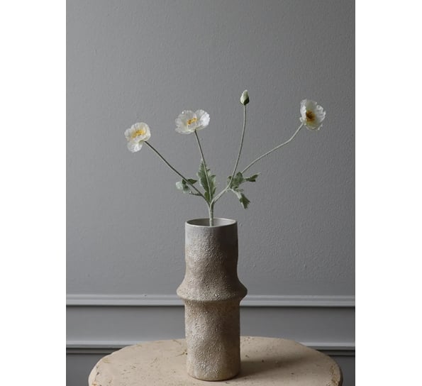Kunstig blomst Poppy hvit Botané