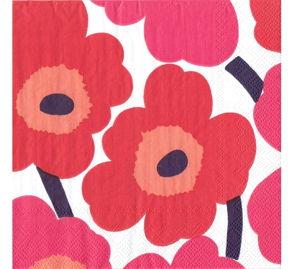 Marimekko Unikko røde middagsservietter Ihr