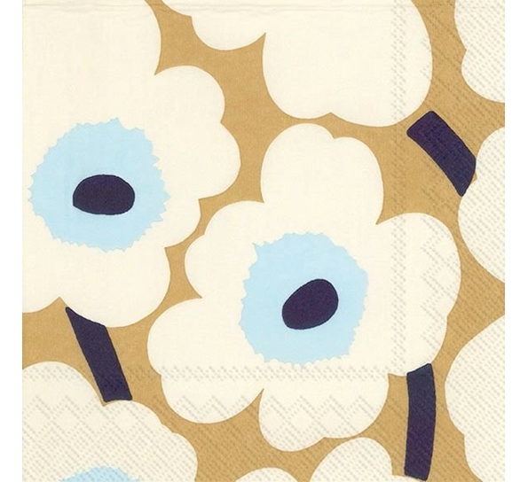 Marimekko Unikko krem gyldne lunsjservietter Ihr