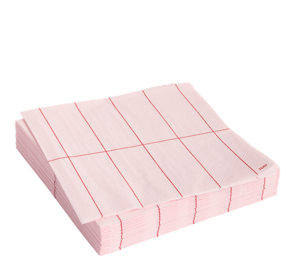 Pattern lunsjservietter ruter 20-pk lyserosa rød fra HAY