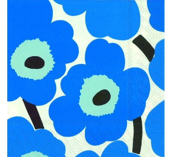 Marimekko Unikko blå kaffeservietter Ihr