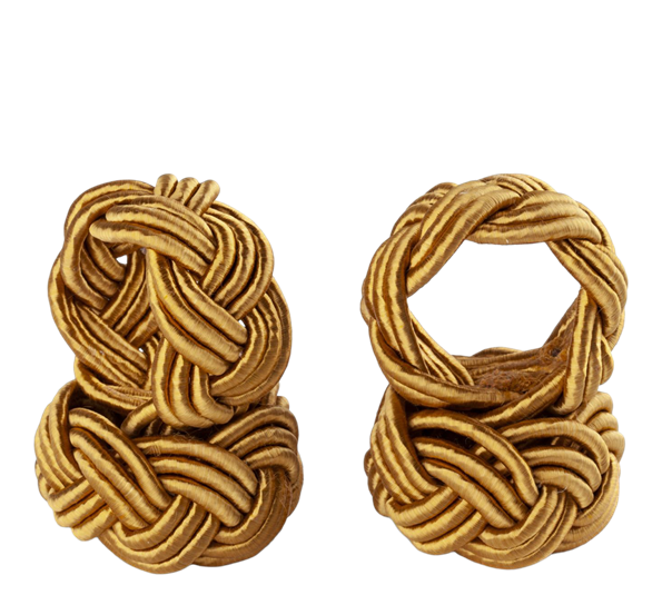 Pleated serviettringer 4-pk oker fra Chamois