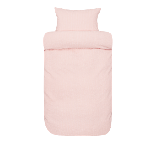 Sanna sengesett krepp lys rosa 200x220 cm Høie