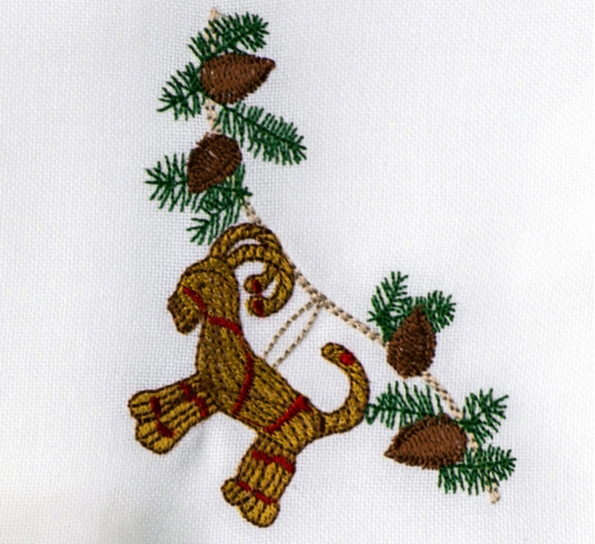 Juleserviett med halmbukk fra Langkilde & Søn