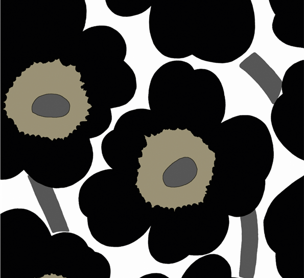 Marimekko Unikko sort hvit lunsjservietter Havi  Vinding