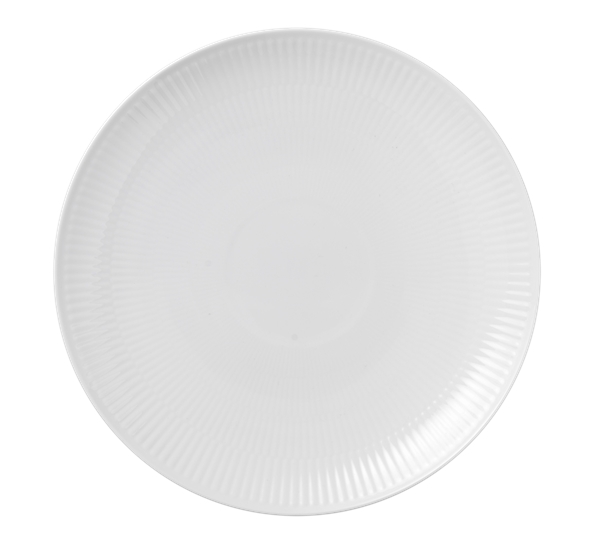 Hvit Riflet tallerken Coupe 23 cm fra Royal Copenhagen