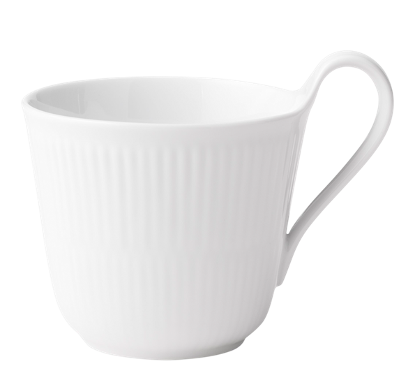 Hvit Riflet frokostkrus 33 cl fra Royal Copenhagen