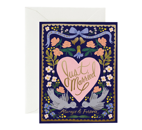 Bryllupskort Love Birds fra Rifle Paper Co.