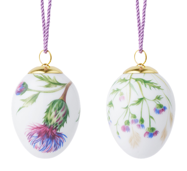 Påskeegg 2026 Tistelblomst 2 stk 6 cm fra Royal Copenhagen