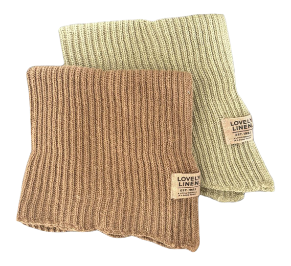 Claire kjøkkenklut lin- og bomullsblanding 2-pk 25x25 cm Avocado Almond fra Lovely Linen