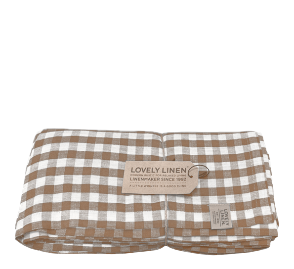Misty linduk 145x300 cm square Almond fra Lovely Linen