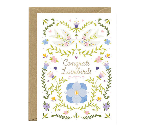 Bryllupskort Congrats lovebirds fra Rifle Paper Co.