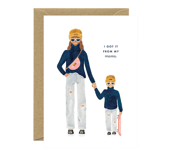 Morsdagskort Mamma og sønn blå fra Rifle Paper Co.