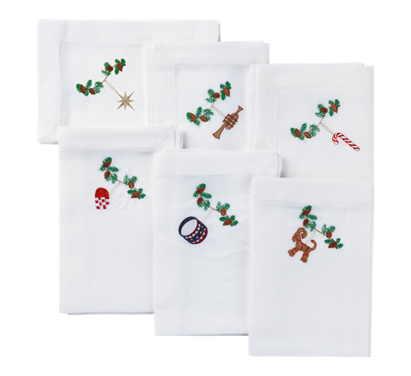 Juleservietter med klassiske motiver 6-pk Langkilde & Søn
