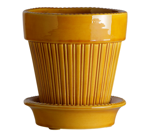 Simona blomsterpotte m fat 18 cm yellow amber fra Bergs Potter