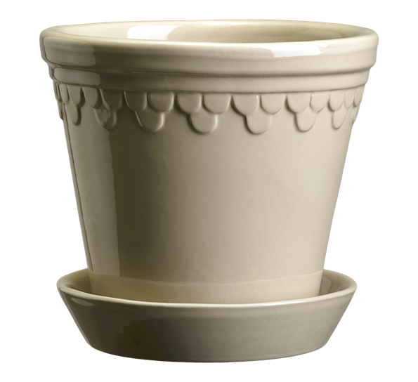 Københavner blomsterpotte m fat glasert ø16 cm sandstone fra Bergs Potter