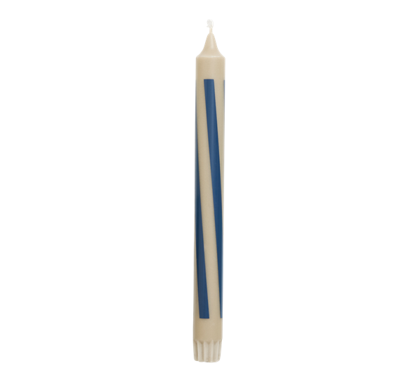 Pattern Candle lys 24cm mørk sand mørkeblå fra HAY