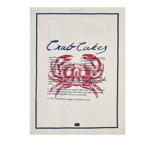 <p>Crab cakes kjøkkenhåndkle 50x70 cm hvit blå Lexington</p>