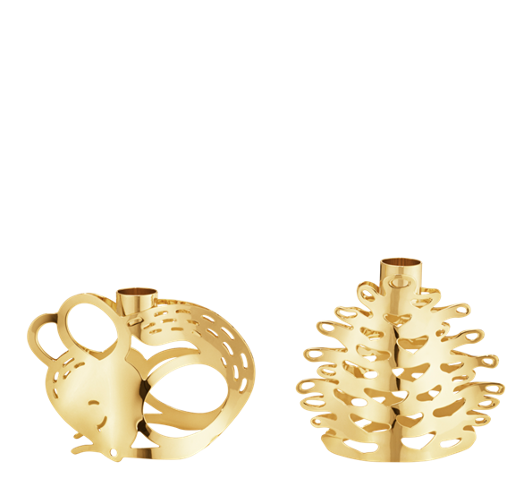 CC 2023 lysestake konisk 2-pk gull fra Georg Jensen