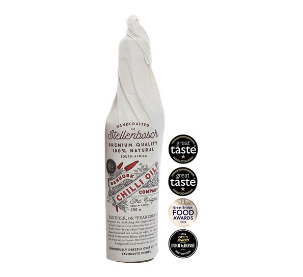Banhoek Chilli Oil The Original 250ml pakket Banhoek Chilli Oil