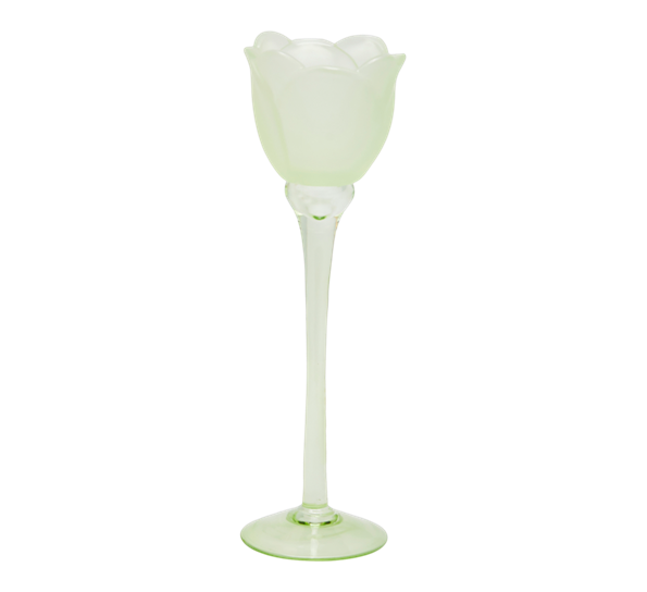 Tulipan telysestake på stett 28 cm sateng finish grønn EDG Enzo de Gasperi
