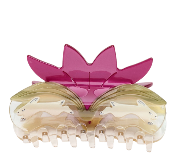 <p>Hårklemme Twin Rabbits kaniner og røde blomster Designforevig accessories</p>
