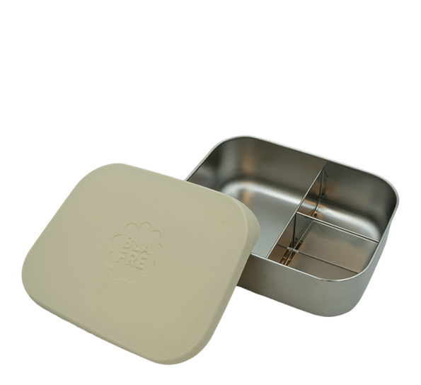 <p>Matboks stål tre rom beige Blafre</p>
