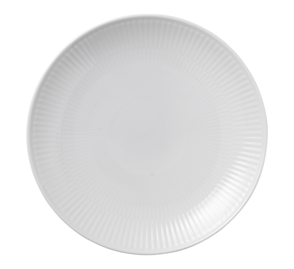 Hvit Riflet dessertasjett Coupe 19 cm Royal Copenhagen