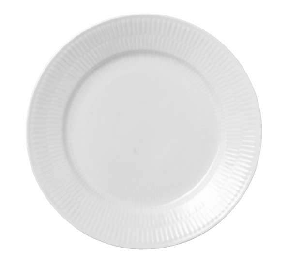 Hvit Riflet asjett 22 cm Royal Copenhagen