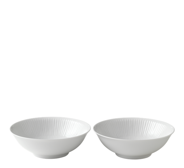 Hvit Riflet dessertskål 35 cl 2pk Royal Copenhagen