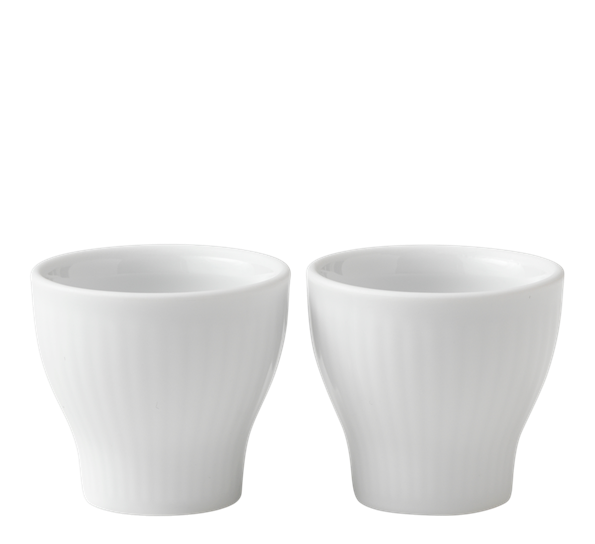 Hvit Riflet eggeglass 2 pk Royal Copenhagen