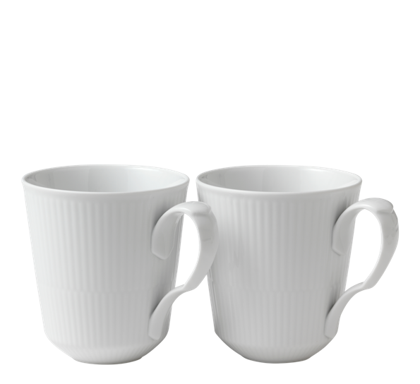Hvit Riflet krus 2 pk 37 cl Royal Copenhagen