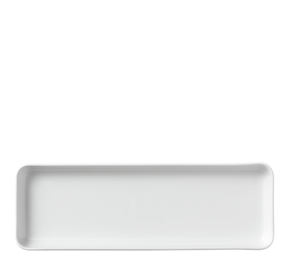 Hvit Riflet fat avlangt 36 cm Royal Copenhagen