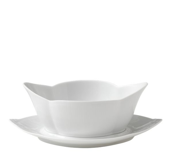 Hvit Riflet sausnebb på fot 55 cl Royal Copenhagen