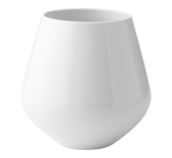 Hvit Riflet vase 20,5 cm Royal Copenhagen