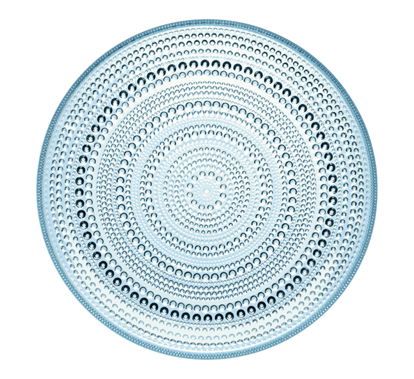 Kastehelmi lys blå glasstallerken 26cm fra Iittala