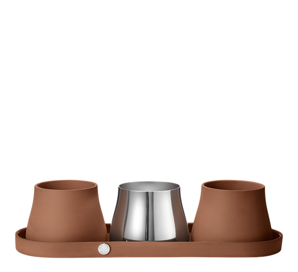 Terra fat med 3 blomsterkrukker fra Georg Jensen
