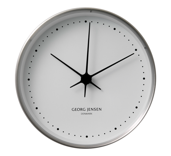 HK veggklokke 22 cm stål fra Georg Jensen